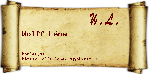 Wolff Léna névjegykártya